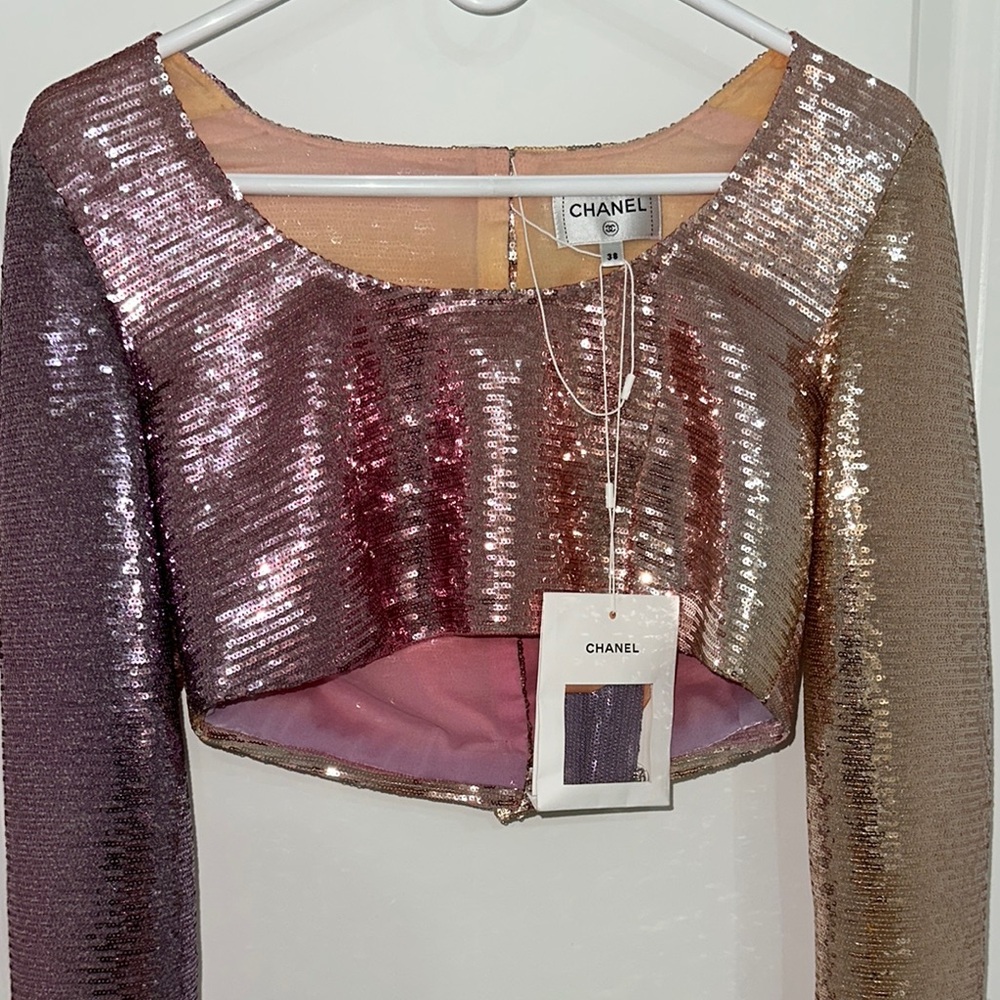 Chanel Pink Sequin Women's Top